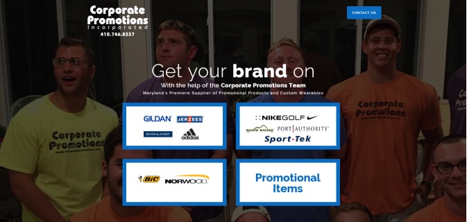 Promotional Products Website Screenshot